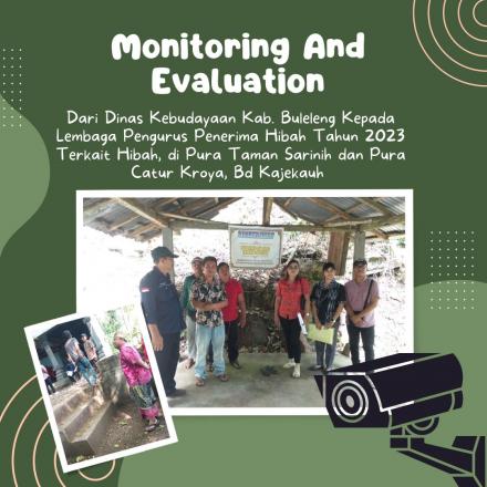 Monitoring And Evaluation Pura Taman Sarinih dan Pura Catur Kroya